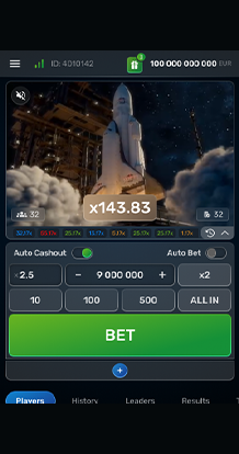 Rocketon Game Interface - Exciting crash game by Galaxys